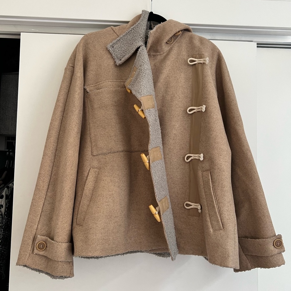 Free People Slouchy Hooded Duffle Jacket - Picture 3 of 12